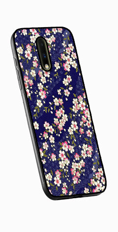 Flower Design Metal Mobile Case for OnePlus 7  (Design No -25)