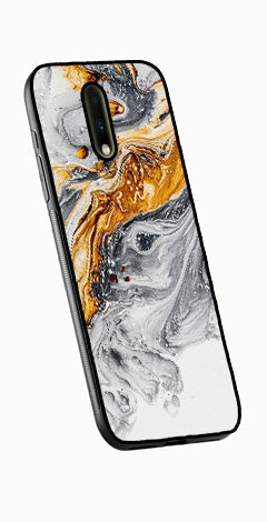 Marble Pattern Metal Mobile Case for OnePlus 7  (Design No -36)