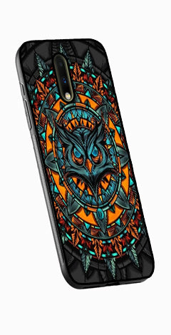 Owl Pattern Metal Mobile Case for OnePlus 7  (Design No -42)