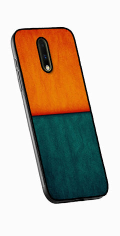 Orange Green Pattern Metal Mobile Case for OnePlus 7  (Design No -45)