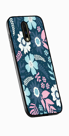 Flower Leaves Design Metal Mobile Case for OnePlus 7  (Design No -50)