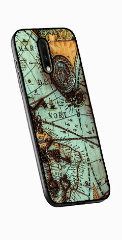 Map Design Metal Mobile Case for OnePlus 7  (Design No -54)
