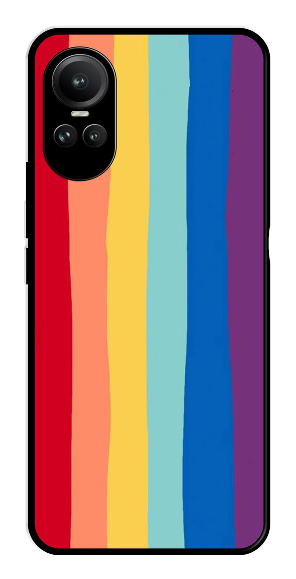 Rainbow MultiColor Metal Mobile Case for Oppo Reno 10 5G   (Design No -03)