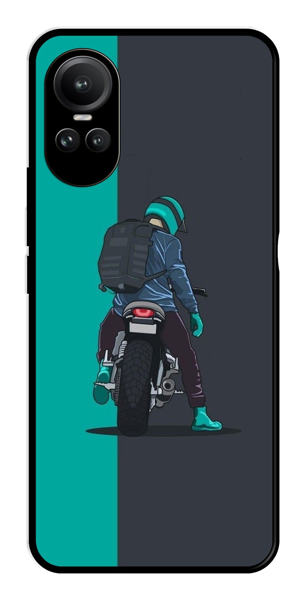 Bike Lover Metal Mobile Case for Oppo Reno 10 Pro 5G   (Design No -05)