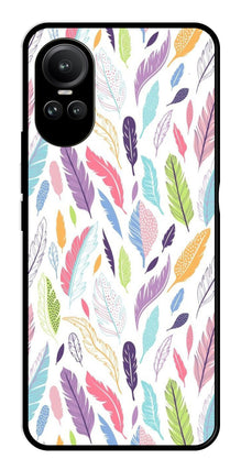 Colorful Feathers Metal Mobile Case for Oppo Reno 10 Pro 5G