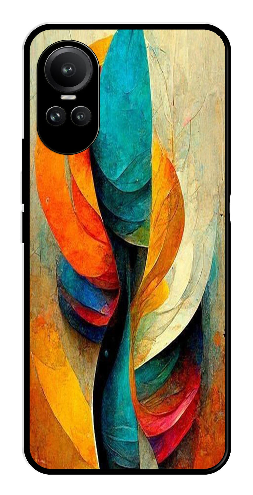 Modern Art Metal Mobile Case for Oppo Reno 10 Pro 5G   (Design No -11)