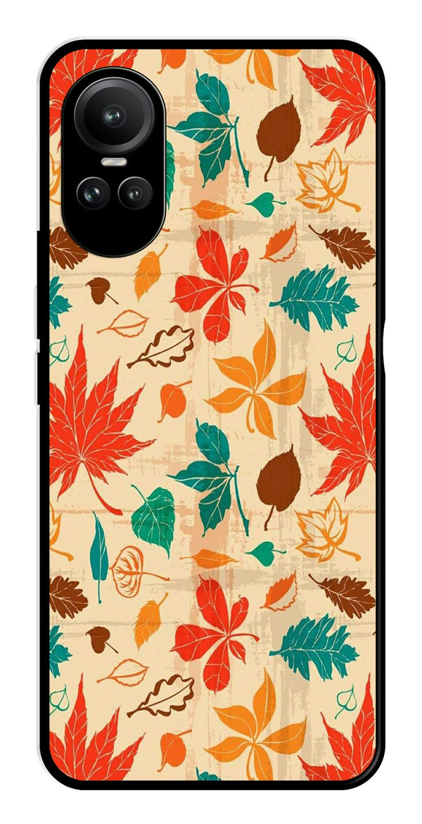 Leafs Design Metal Mobile Case for Oppo Reno 10 Pro 5G   (Design No -14)