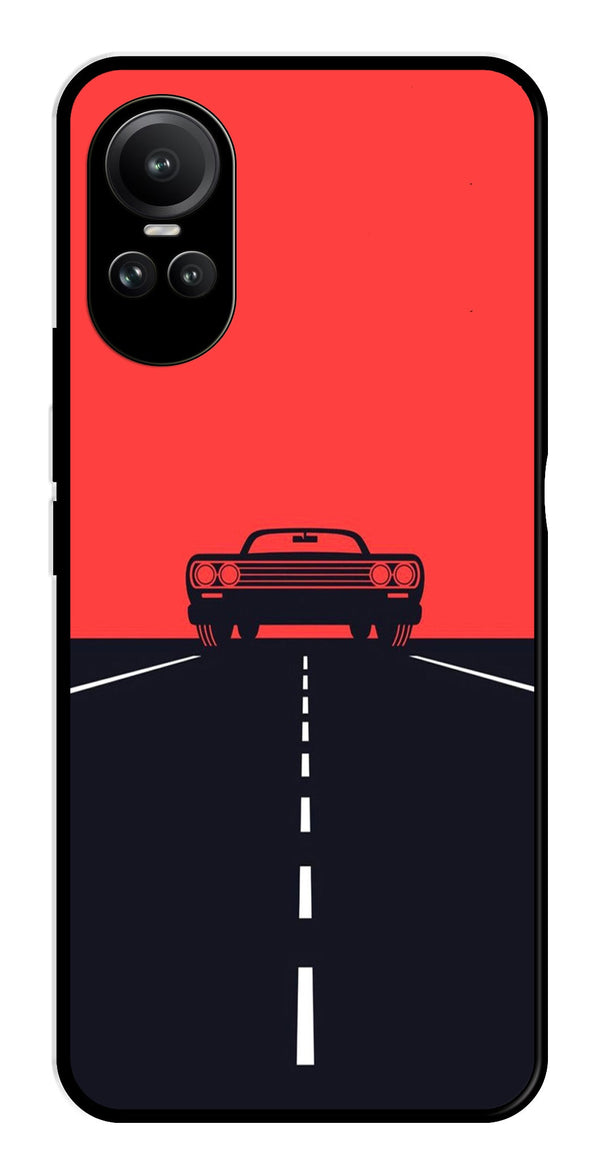 Car Lover Metal Mobile Case for Oppo Reno 10 Pro 5G   (Design No -21)