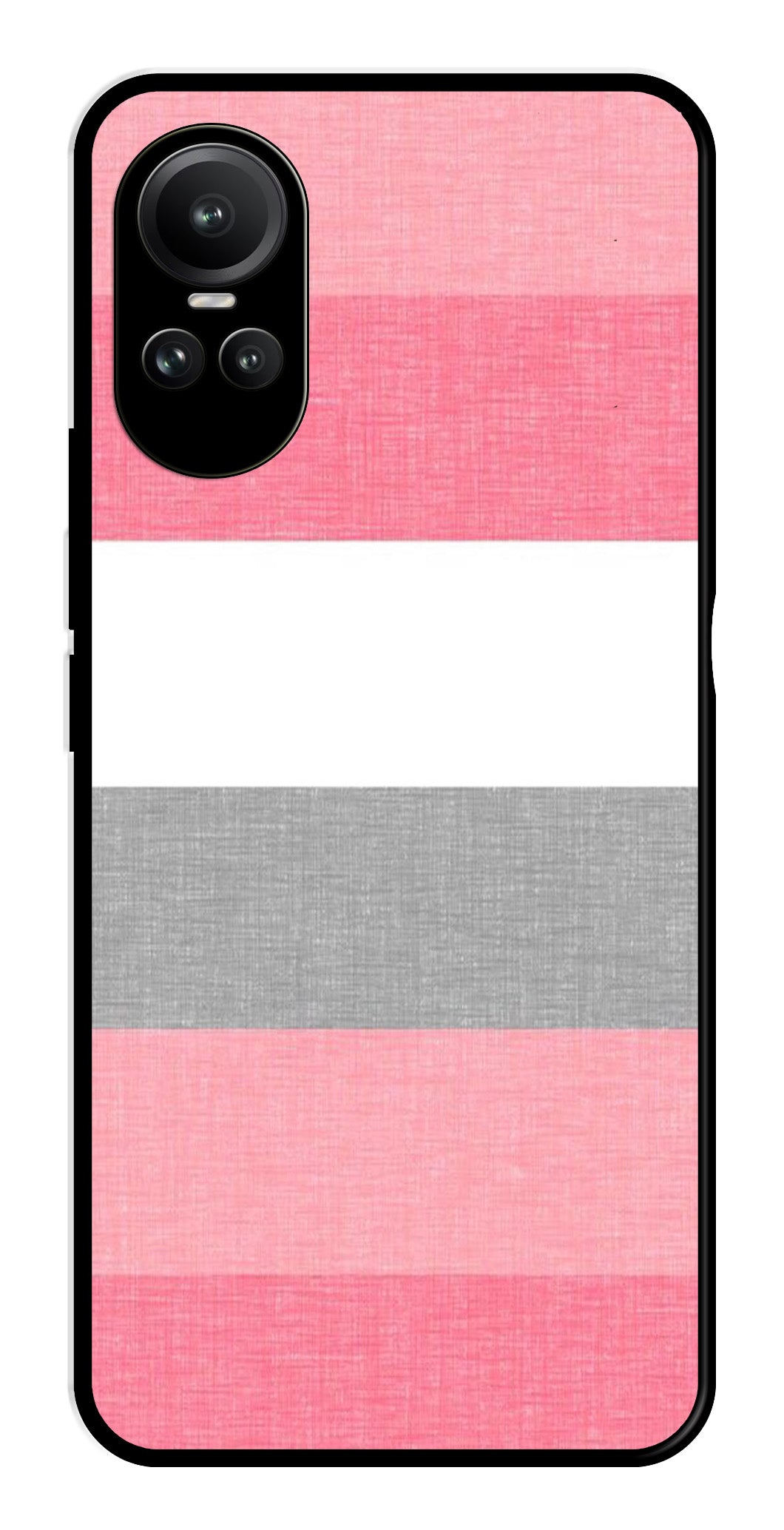 Pink Pattern Metal Mobile Case for Oppo Reno 10 Pro 5G   (Design No -23)
