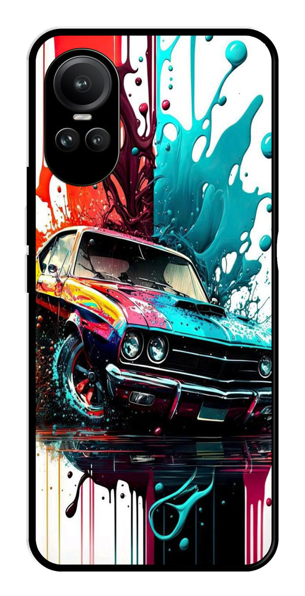 Vintage Car Metal Mobile Case for Oppo Reno 10 5G   (Design No -29)