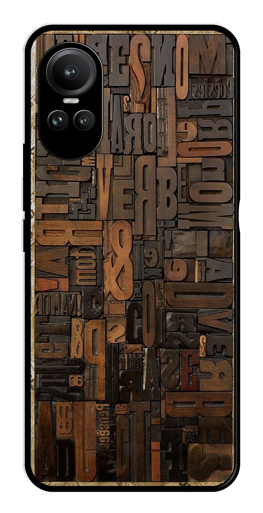 Alphabets Metal Mobile Case for Oppo Reno 10 Pro 5G   (Design No -32)