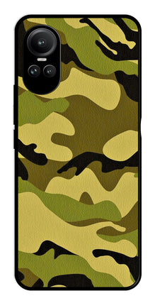 Army Pattern Metal Mobile Case for Oppo Reno 10 Pro 5G