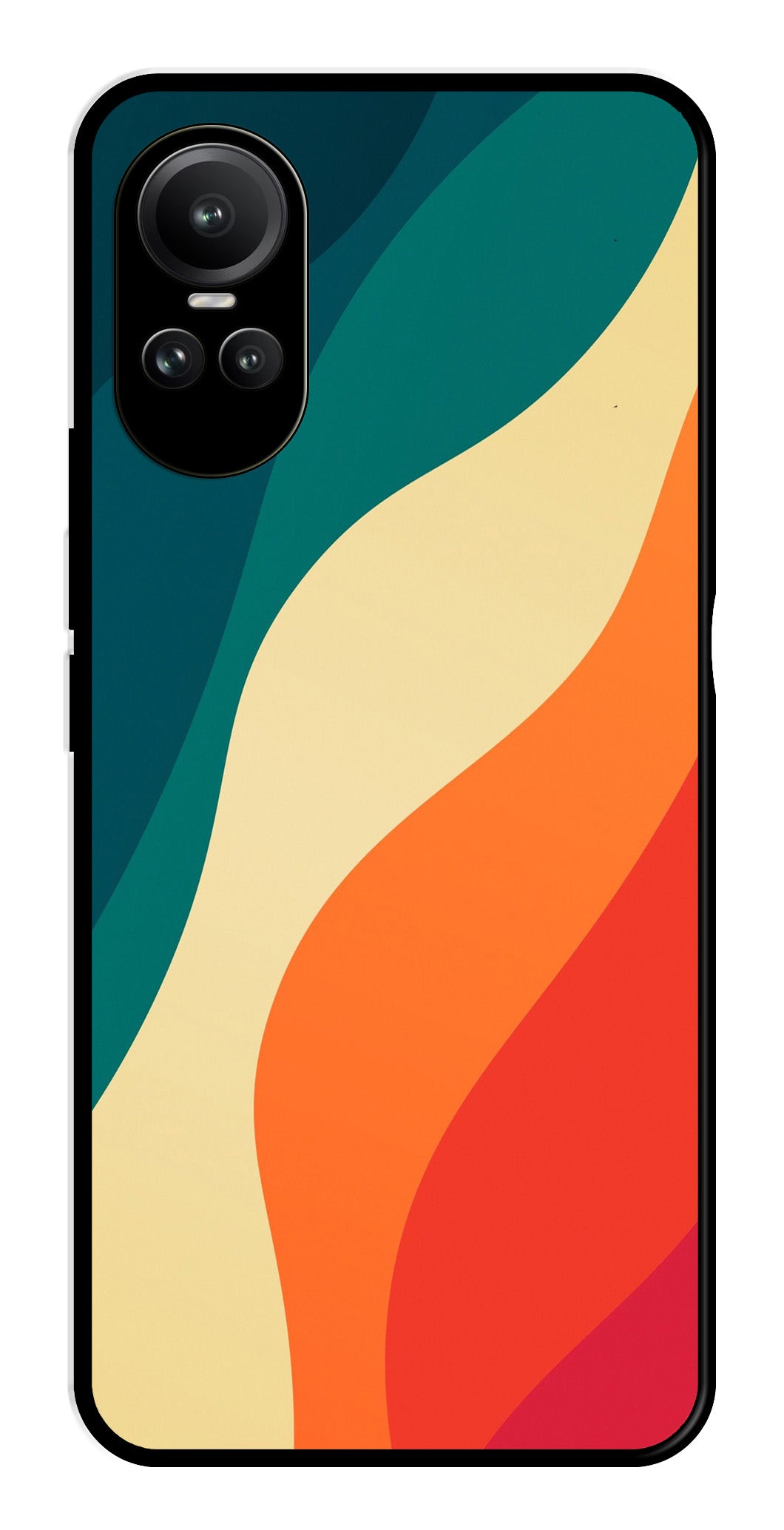 Muted Rainbow Metal Mobile Case for Oppo Reno 10 Pro 5G   (Design No -39)