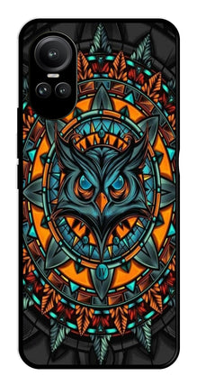 Owl Pattern Metal Mobile Case for Oppo Reno 10 Pro 5G