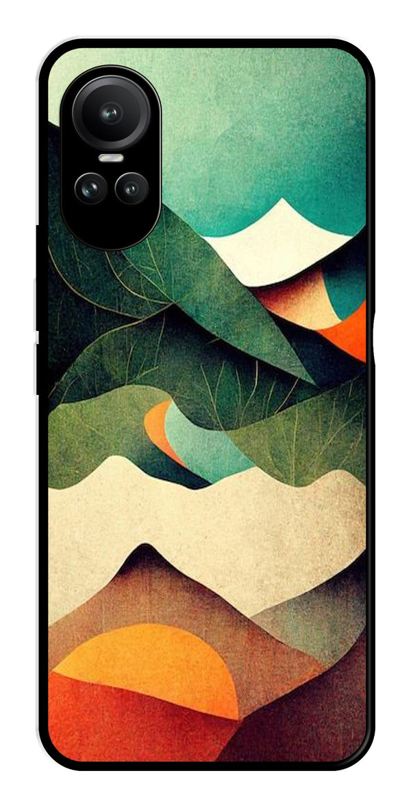 MultiColor Pattern Metal Mobile Case for Oppo Reno 10 5G   (Design No -43)