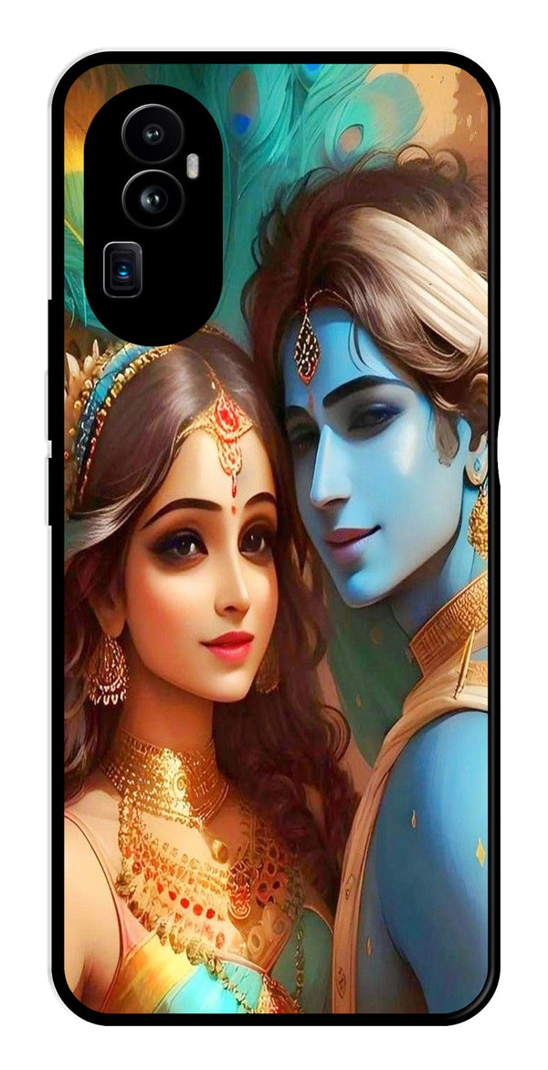 Lord Radha Krishna Metal Mobile Case for Oppo Reno 10 Pro Plus 5G   (Design No -01)