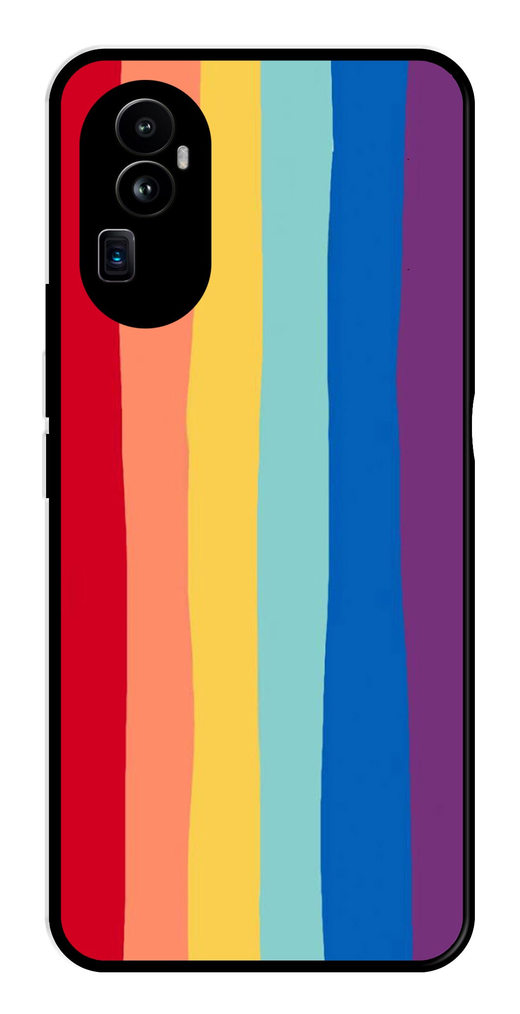 Rainbow MultiColor Metal Mobile Case for Oppo Reno 10 Pro Plus 5G   (Design No -03)