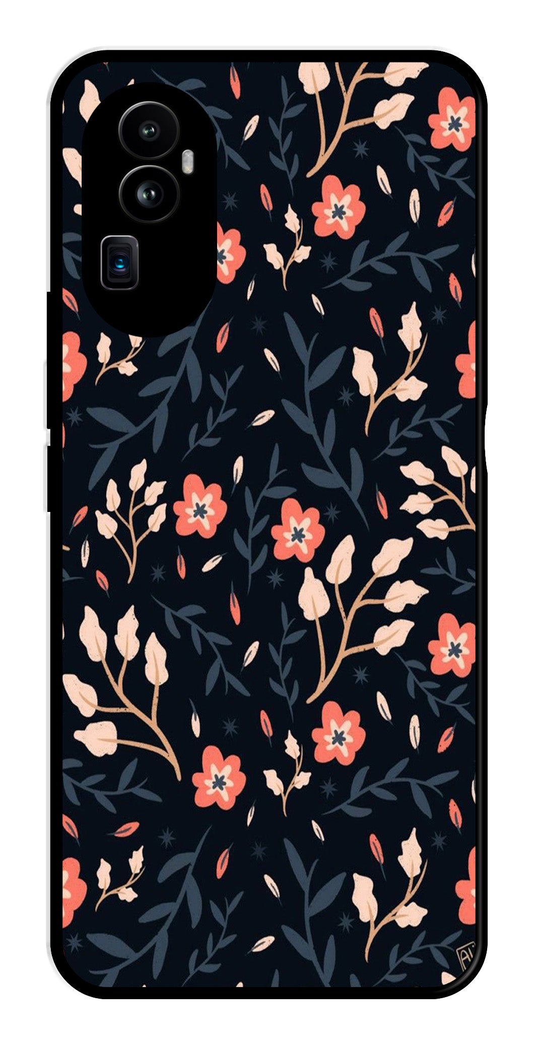 Floral Pattern Metal Mobile Case for Oppo Reno 10 Pro Plus 5G   (Design No -10)