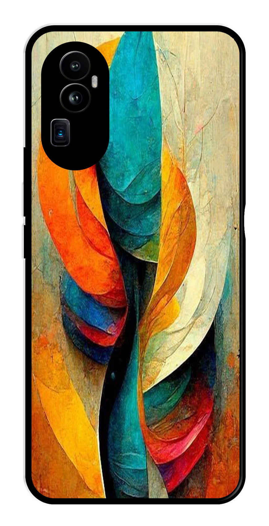 Modern Art Metal Mobile Case for Oppo Reno 10 Pro Plus 5G   (Design No -11)