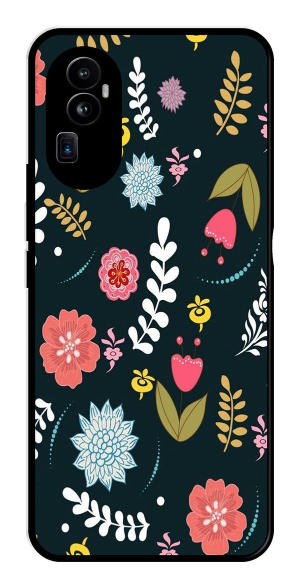 Floral Pattern2 Metal Mobile Case for Oppo Reno 10 Pro Plus 5G   (Design No -12)