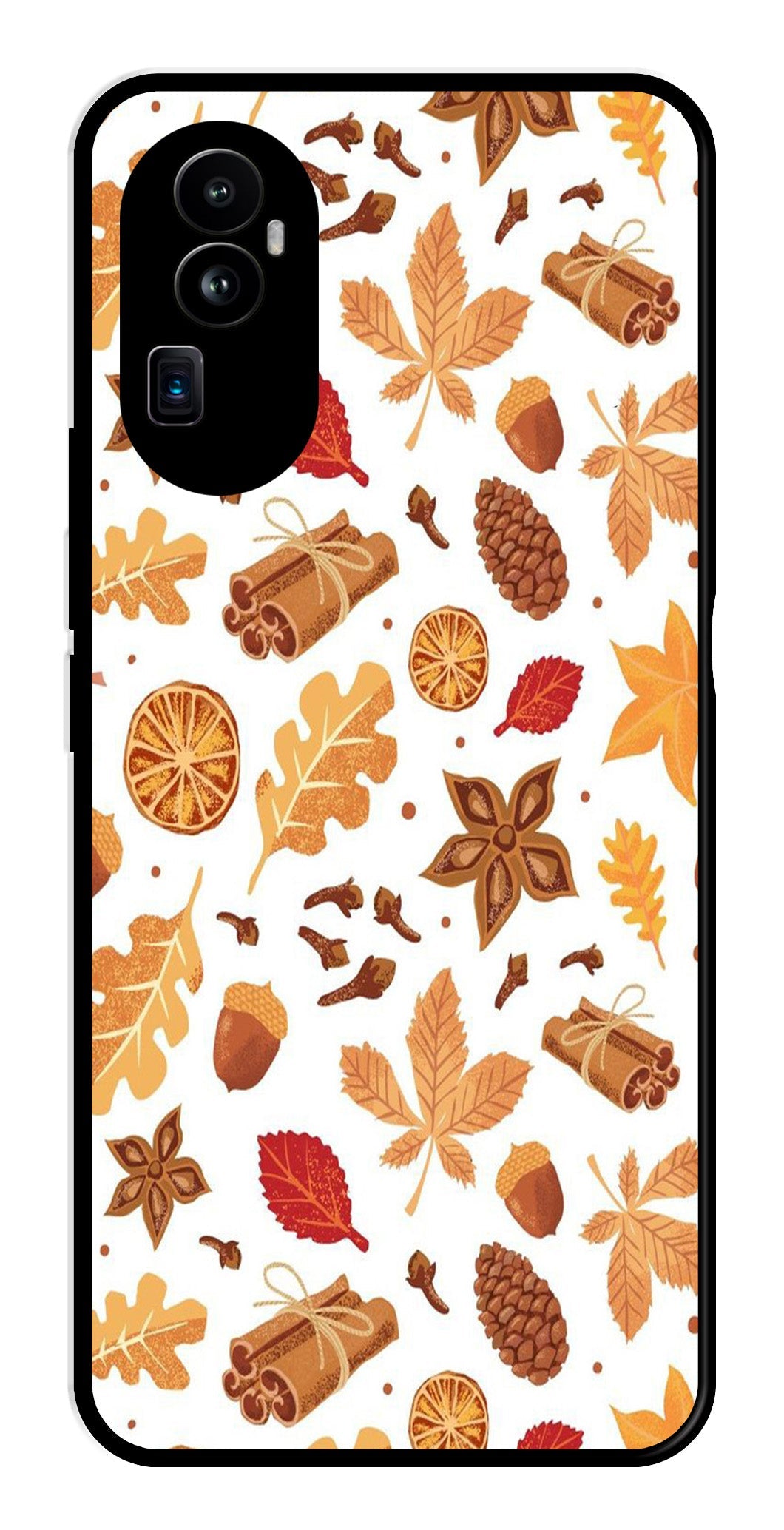 Autumn Leaf Metal Mobile Case for Oppo Reno 10 Pro Plus 5G   (Design No -19)