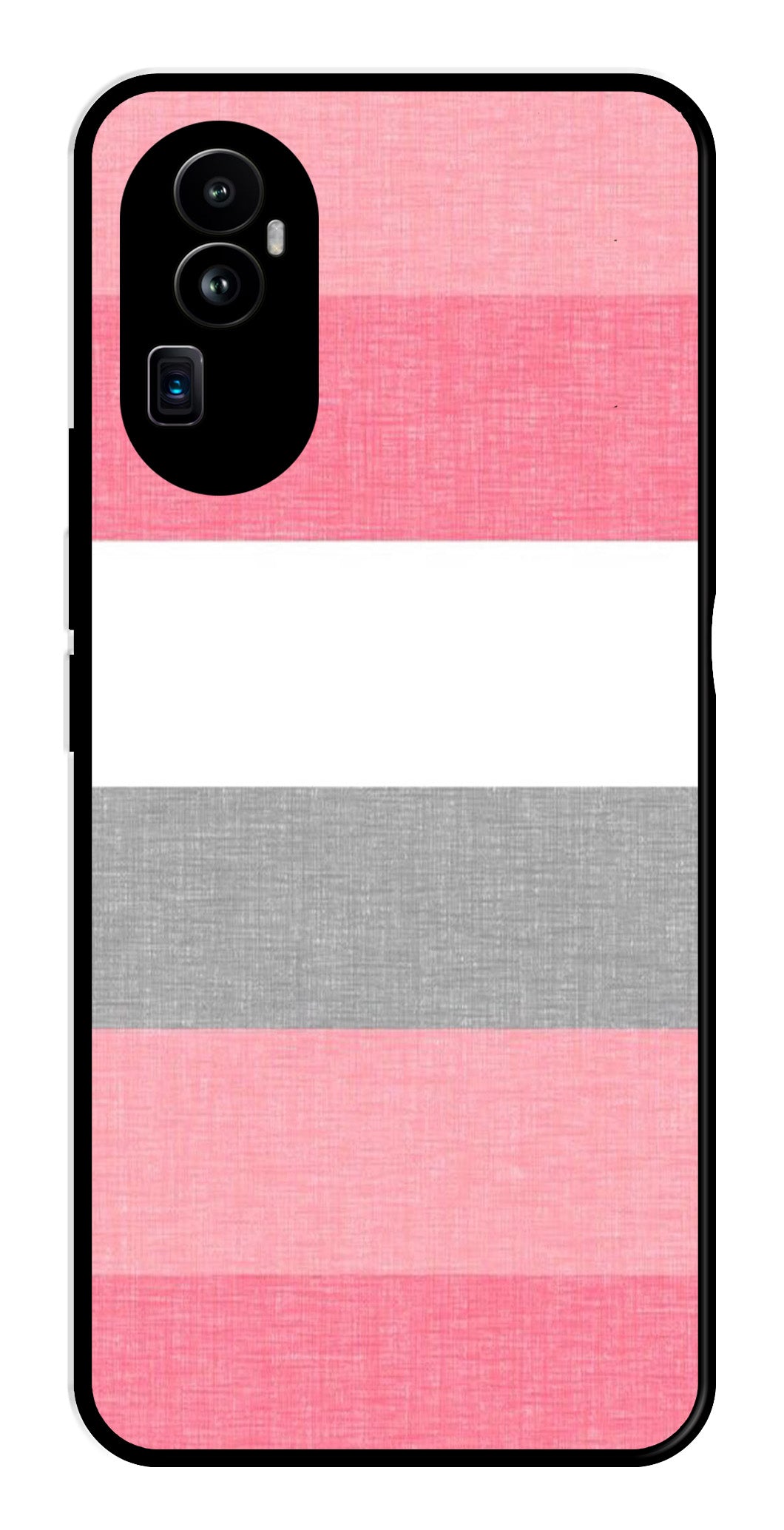 Pink Pattern Metal Mobile Case for Oppo Reno 10 Pro Plus 5G   (Design No -23)