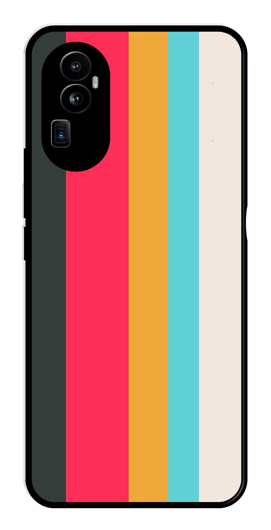 Muted Rainbow Metal Mobile Case for Oppo Reno 10 Pro Plus 5G   (Design No -31)
