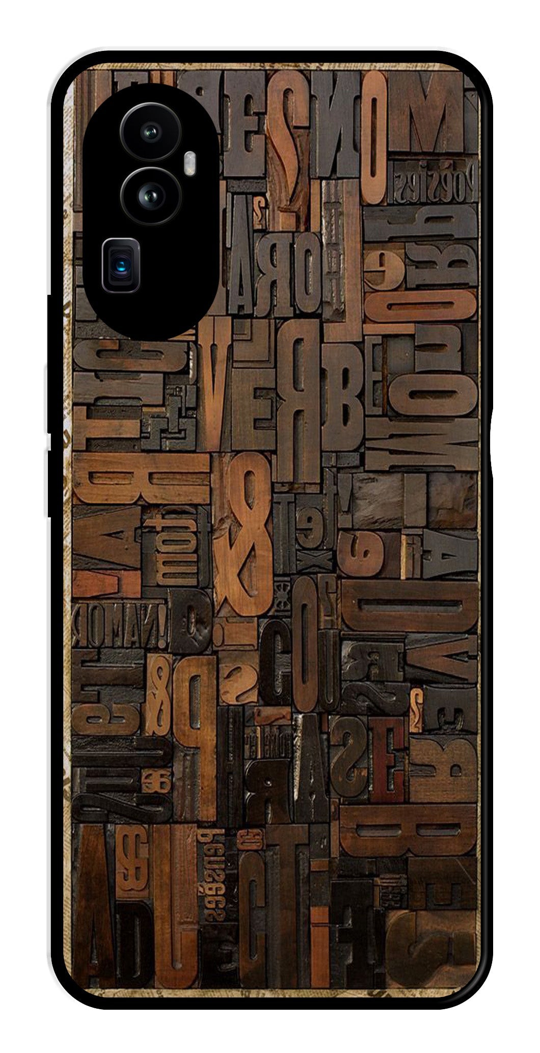 Alphabets Metal Mobile Case for Oppo Reno 10 Pro Plus 5G   (Design No -32)