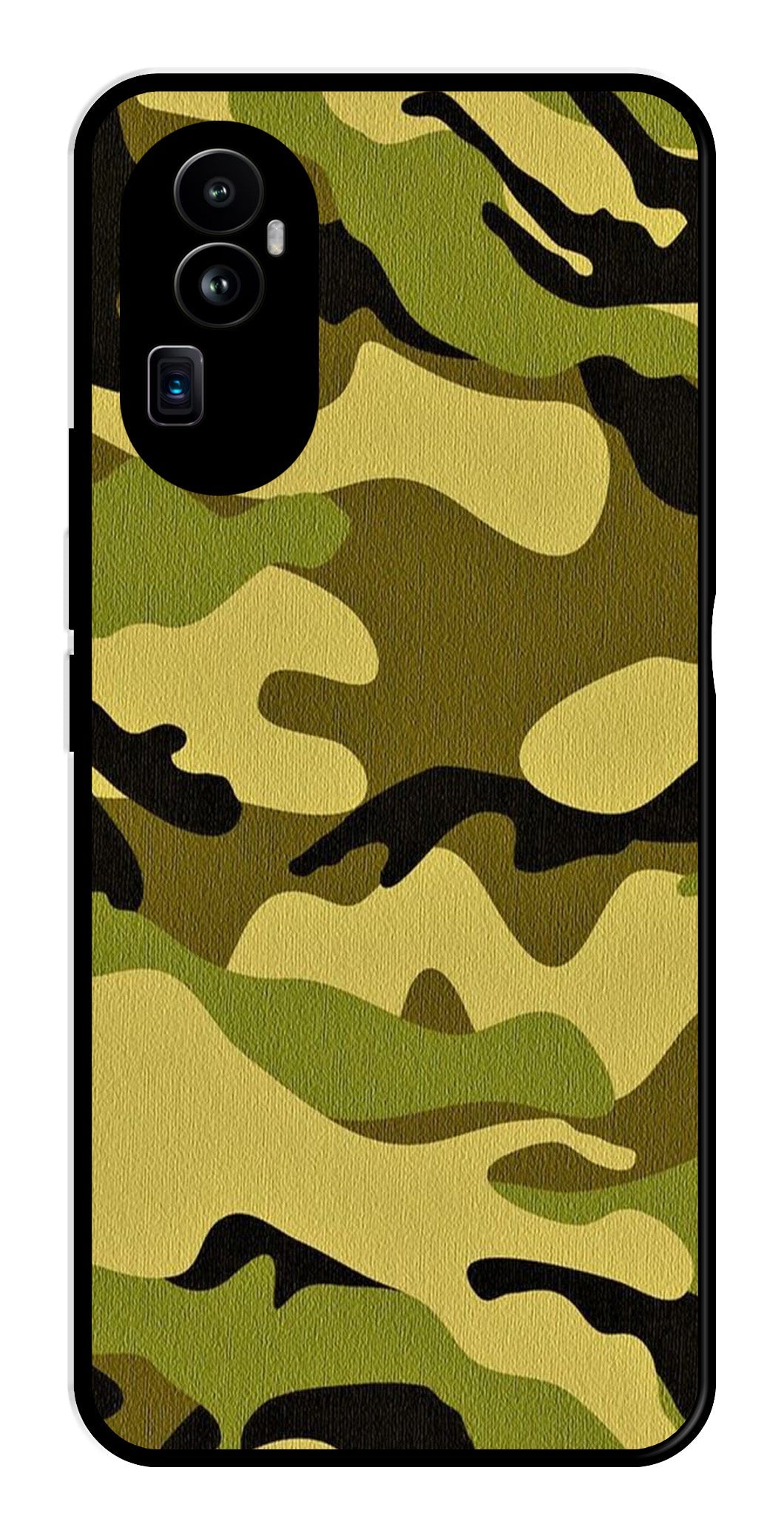 Army Pattern Metal Mobile Case for Oppo Reno 10 Pro Plus 5G   (Design No -35)