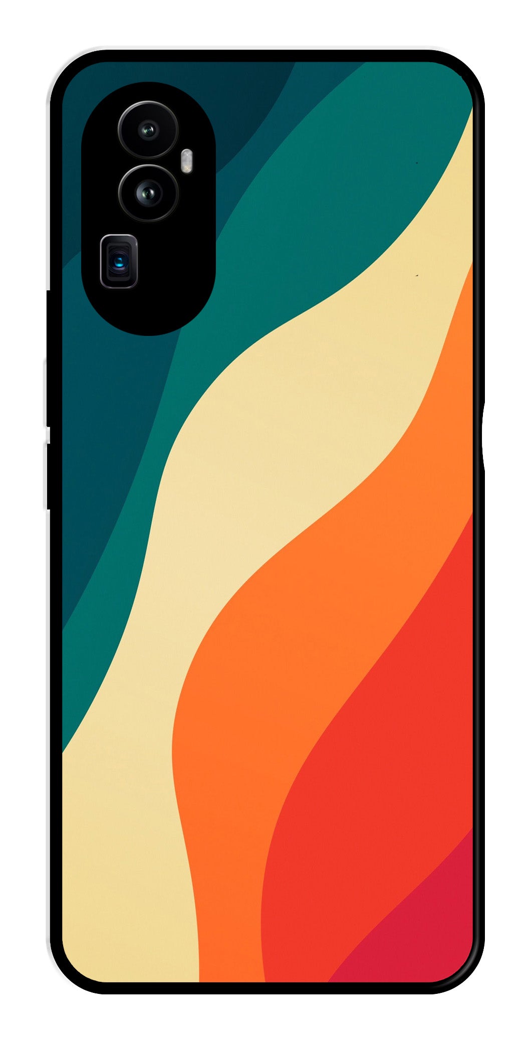 Muted Rainbow Metal Mobile Case for Oppo Reno 10 Pro Plus 5G   (Design No -39)