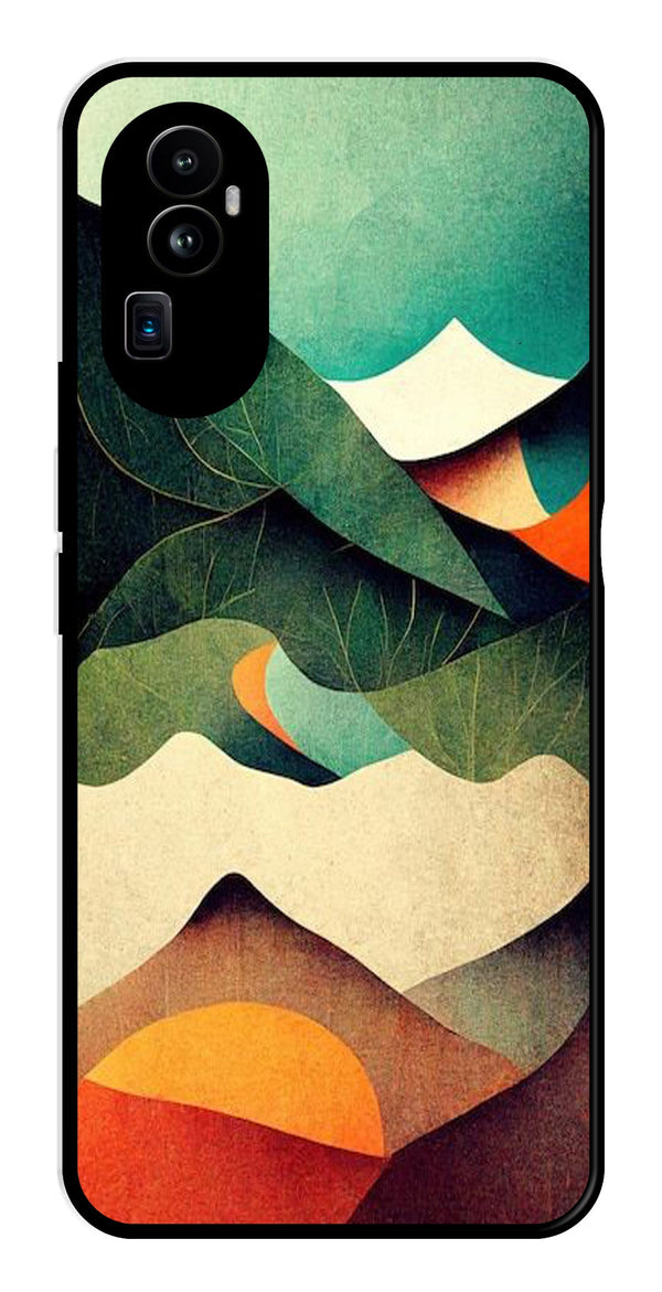 MultiColor Pattern Metal Mobile Case for Oppo Reno 10 Pro Plus 5G   (Design No -43)