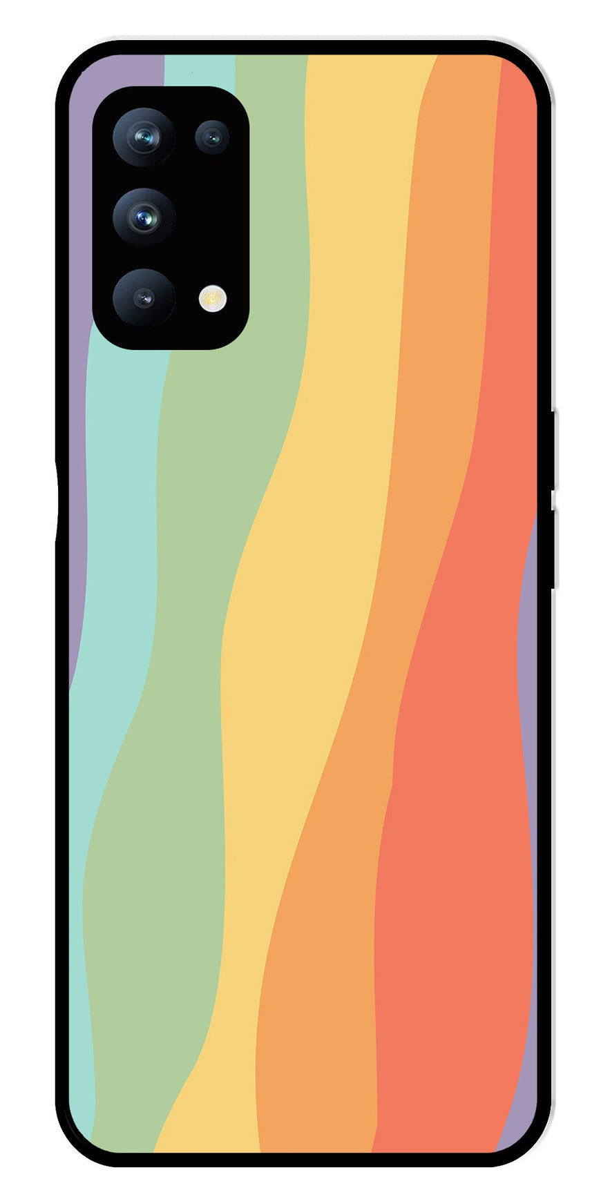 Muted Rainbow Metal Mobile Case for Oppo Reno 5 Pro 5G   (Design No -02)