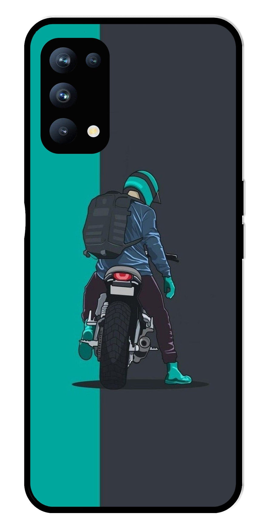 Bike Lover Metal Mobile Case for Oppo Reno 5 Pro 5G   (Design No -05)