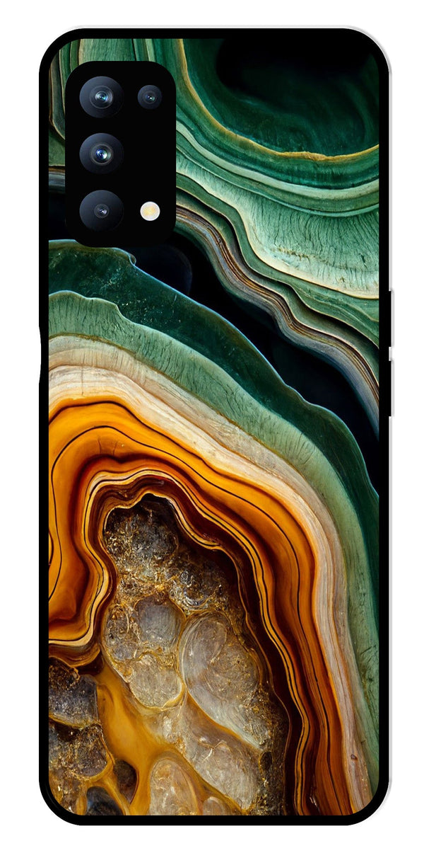 Marble Design Metal Mobile Case for Oppo Reno 5 Pro 5G   (Design No -28)