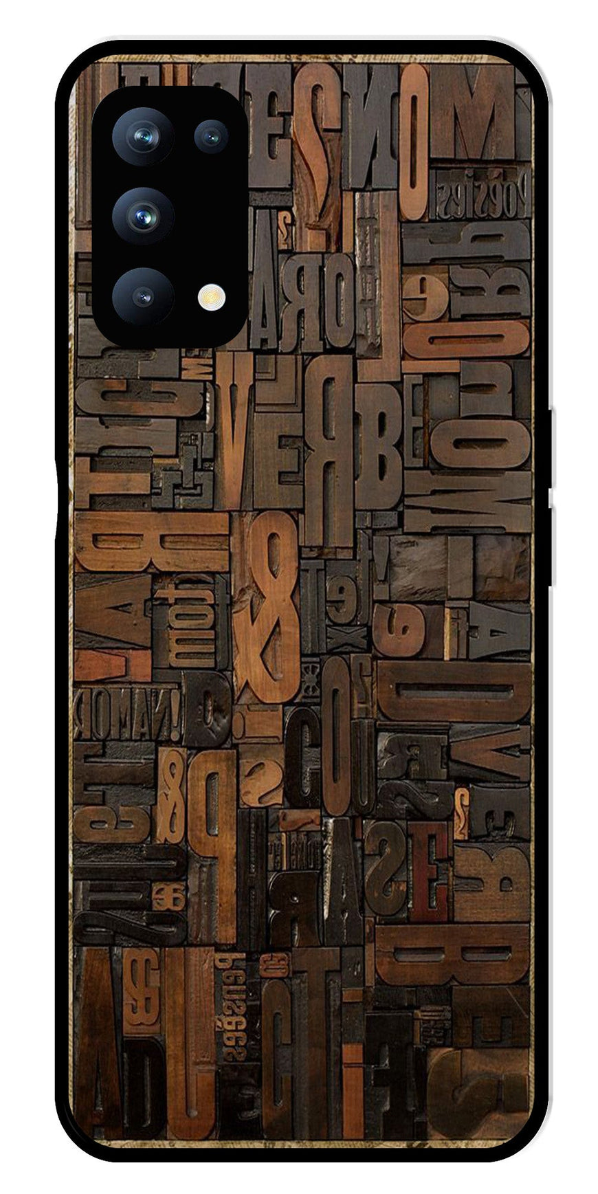 Alphabets Metal Mobile Case for Oppo Reno 5 Pro 5G   (Design No -32)