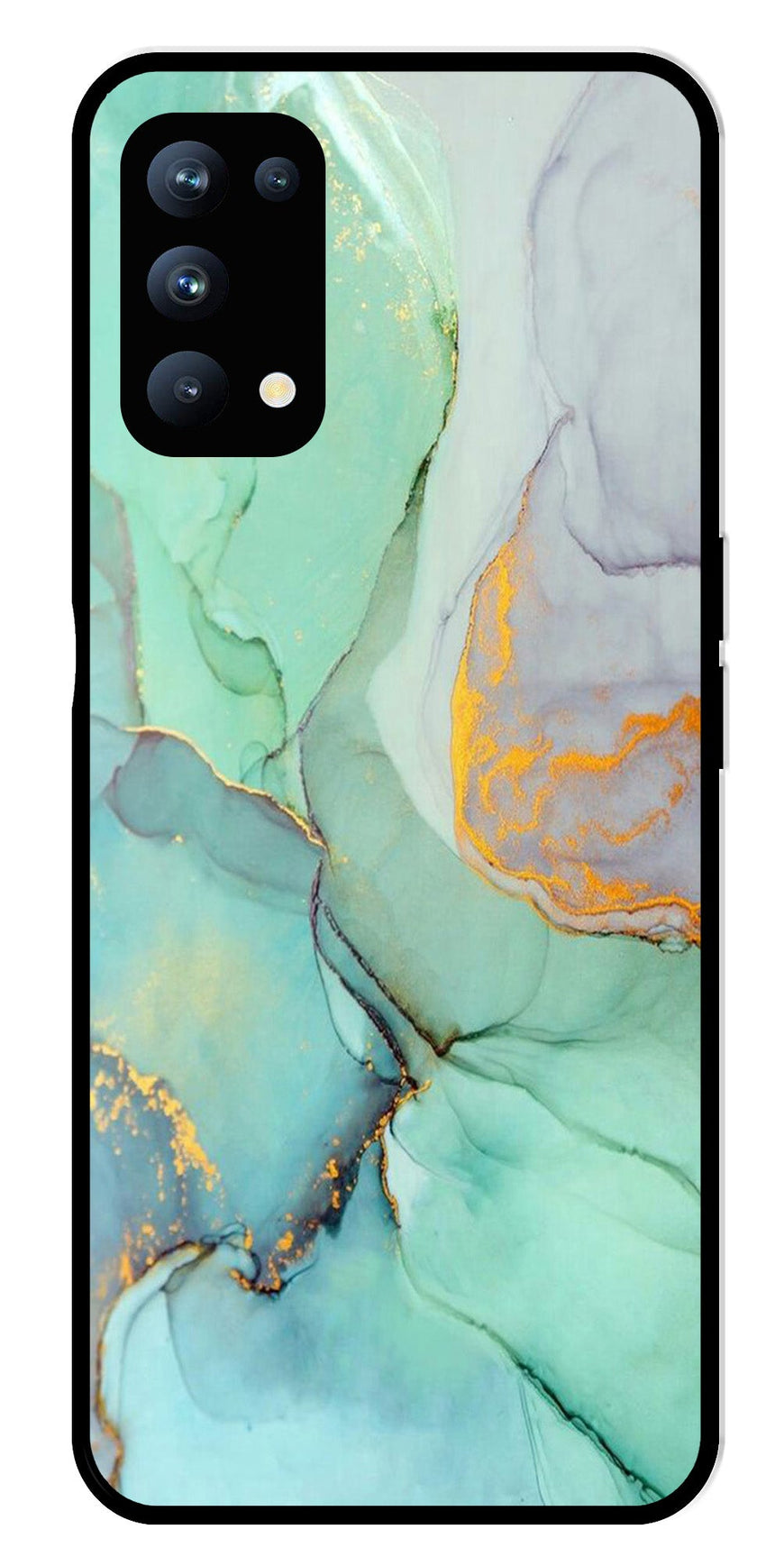 Marble Design Metal Mobile Case for Oppo Reno 5 Pro 5G   (Design No -46)