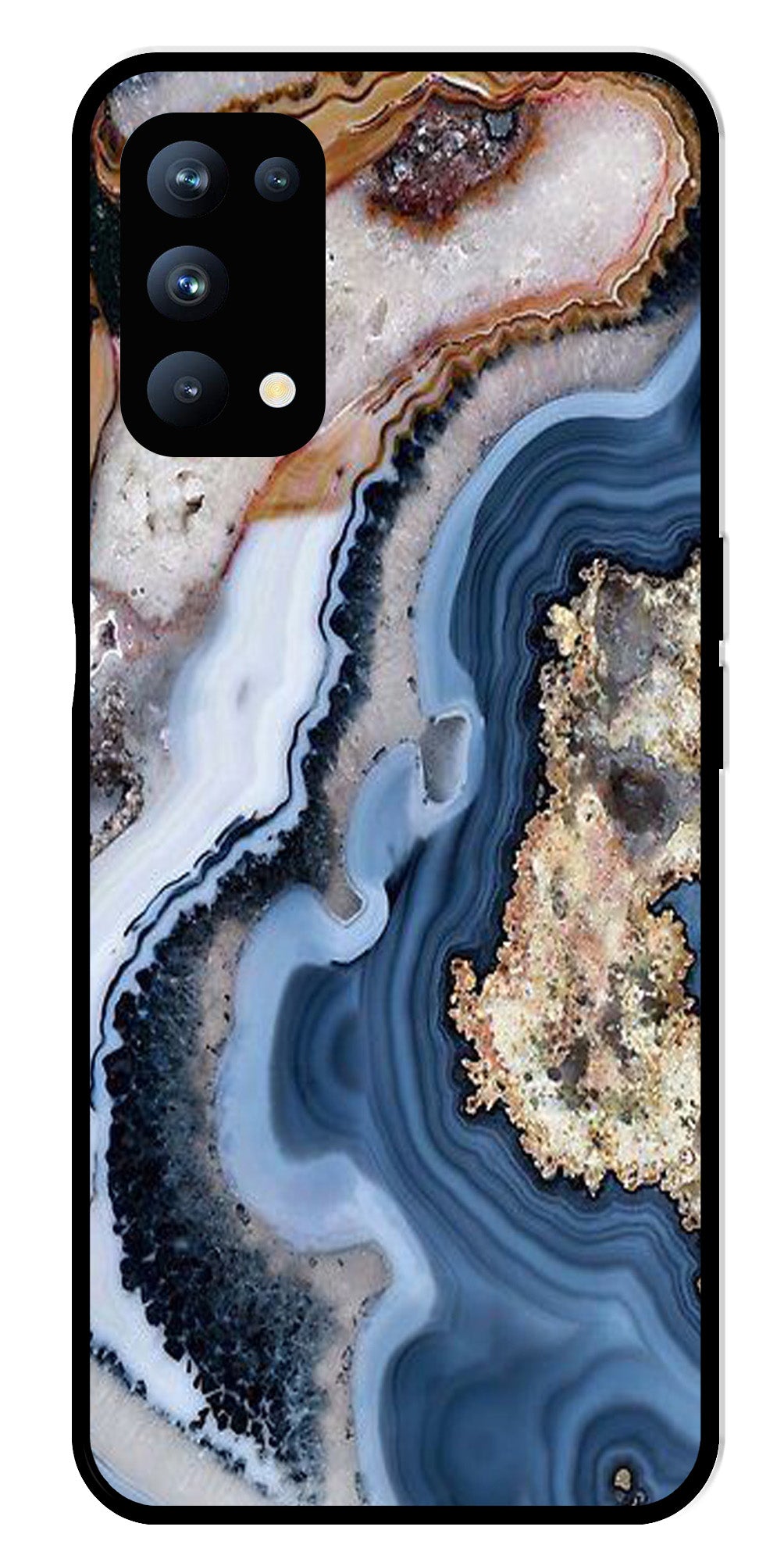 Marble Design Metal Mobile Case for Oppo Reno 5 Pro 5G   (Design No -53)