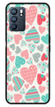 Hearts Pattern Metal Mobile Case for Oppo Reno 6 5G   (Design No -22)