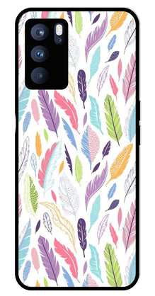 Colorful Feathers Metal Mobile Case for Oppo Reno 6 Pro 5G