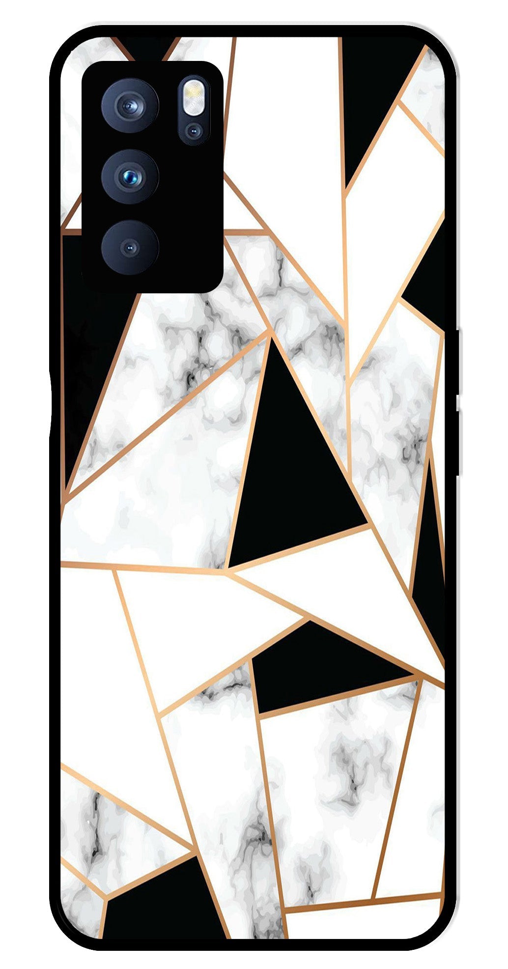 Marble Design2 Metal Mobile Case for Oppo Reno 6 Pro 5G   (Design No -08)