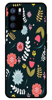 Floral Pattern2 Metal Mobile Case for Oppo Reno 6 Pro 5G