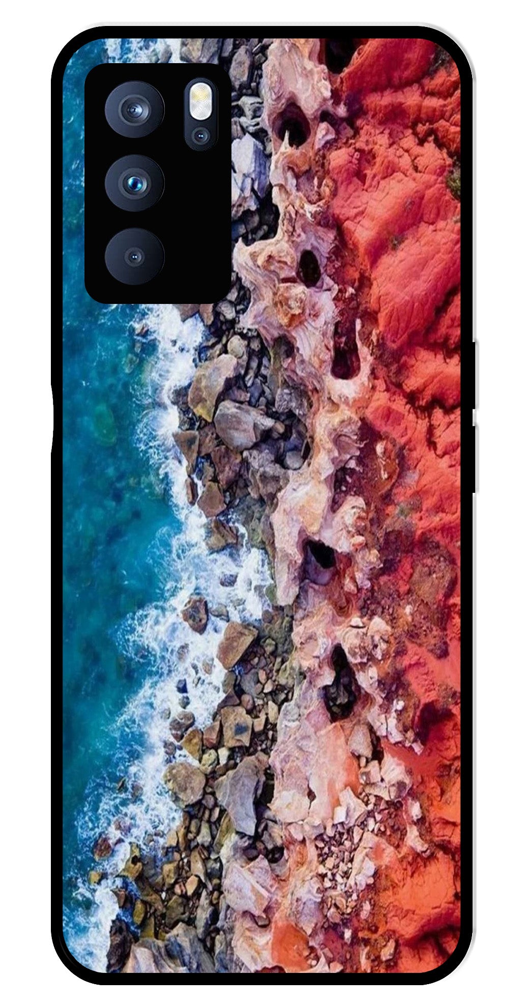 Sea Shore Metal Mobile Case for Oppo Reno 6 Pro 5G   (Design No -18)