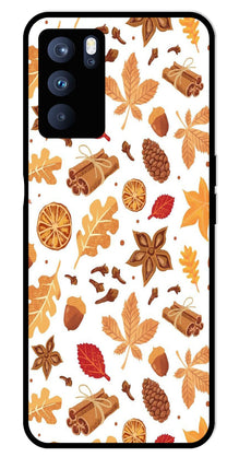 Autumn Leaf Metal Mobile Case for Oppo Reno 6 Pro 5G