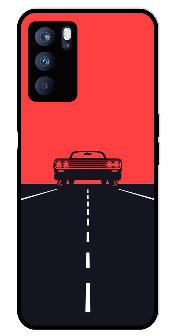 Car Lover Metal Mobile Case for Oppo Reno 6 Pro 5G   (Design No -21)