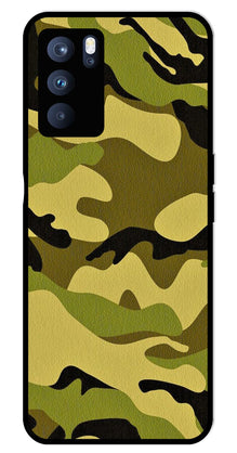 Army Pattern Metal Mobile Case for Oppo Reno 6 Pro 5G