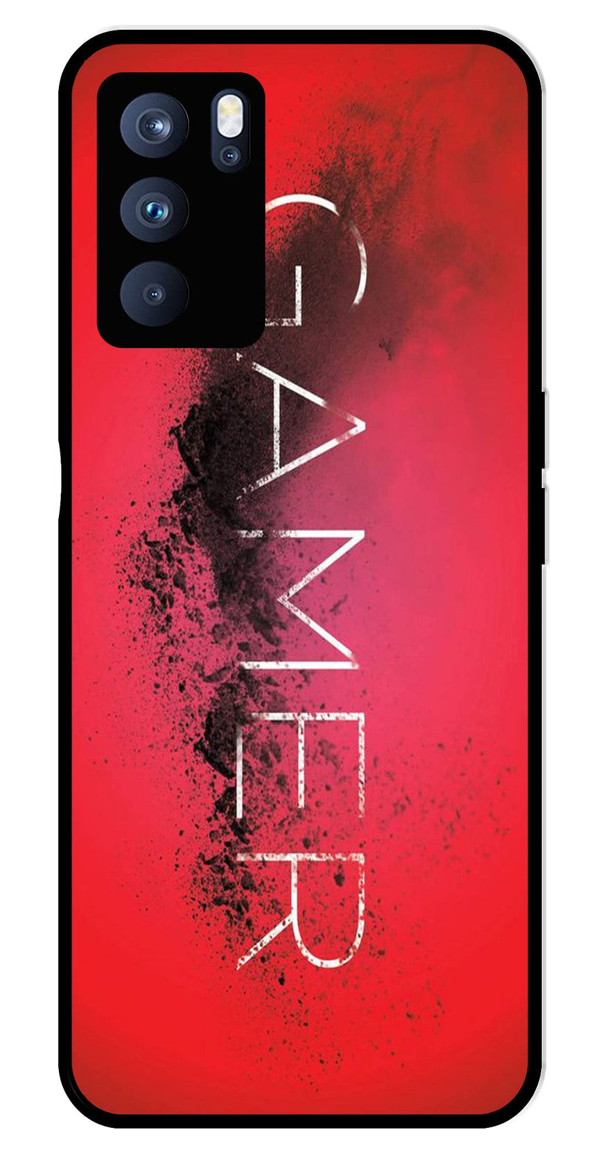 Gamer Pattern Metal Mobile Case for Oppo Reno 6 Pro 5G   (Design No -41)