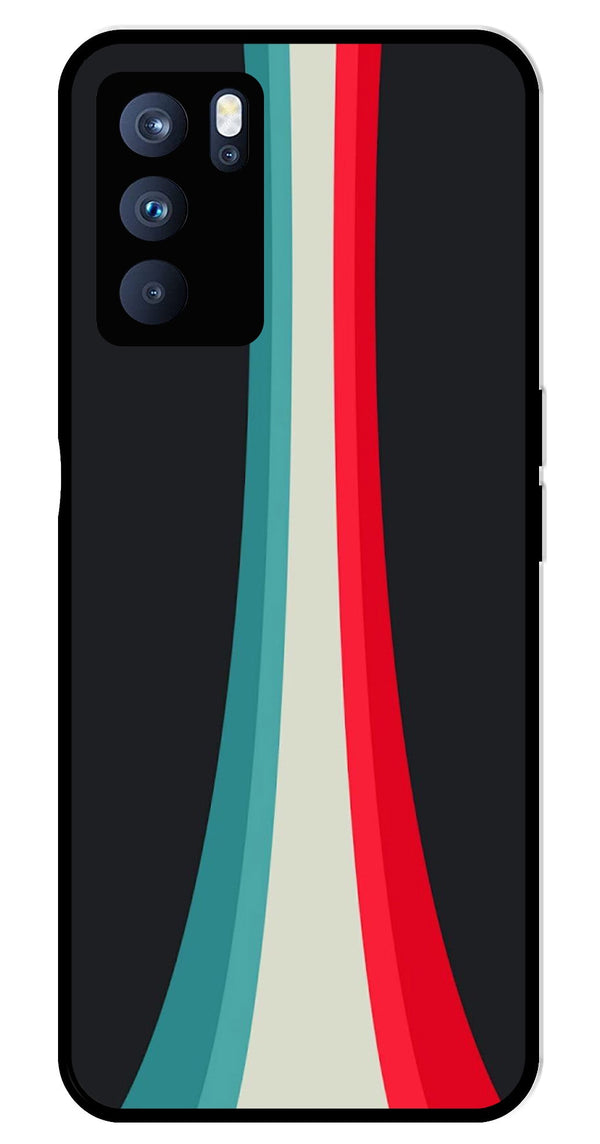 Modern Art Colorful Metal Mobile Case for Oppo Reno 6 Pro 5G   (Design No -48)