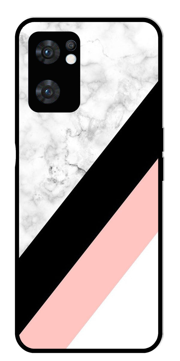Marble Design Metal Mobile Case for Oppo Reno 7 5G   (Design No -24)