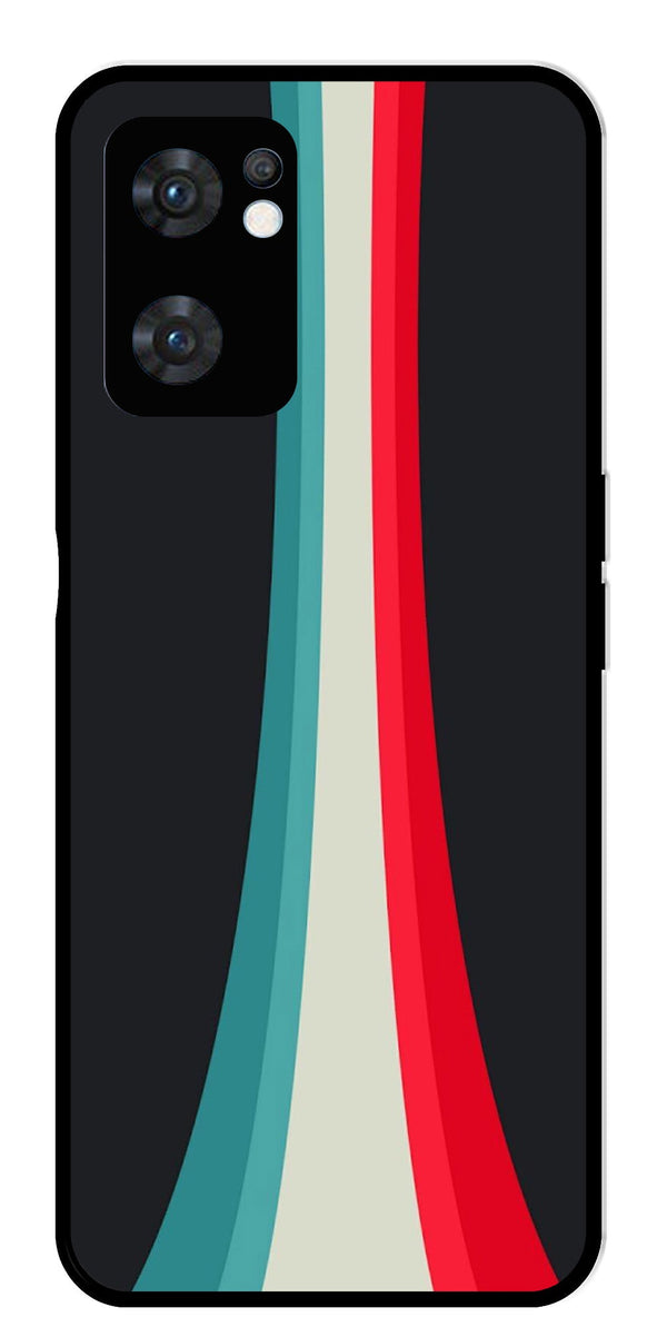Modern Art Colorful Metal Mobile Case for Oppo Reno 7 5G   (Design No -48)