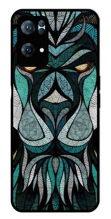 Lion Pattern Metal Mobile Case for Oppo Reno 7 Pro 5G